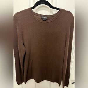 Vintage Lord & Taylor 100% Cashmere Brown Crew Neck Women's Pullover Sweater